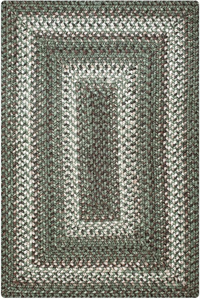 Cedar Ridge Green Small Braided Rug 20"x30" - Rectangle, Indoor Outdoor Washable - Country Decor for Bathrooms and Entryways - Beautiful, Durable, Waterproof, Pet Friendly and Soft