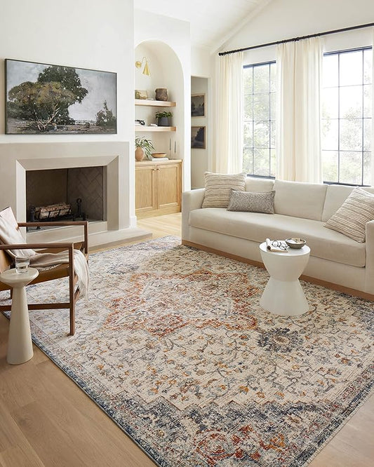 Loloi Sorrento Collection SOR-05 Ivory/Fiesta 2'-0" x 3'-0" Accent Rug