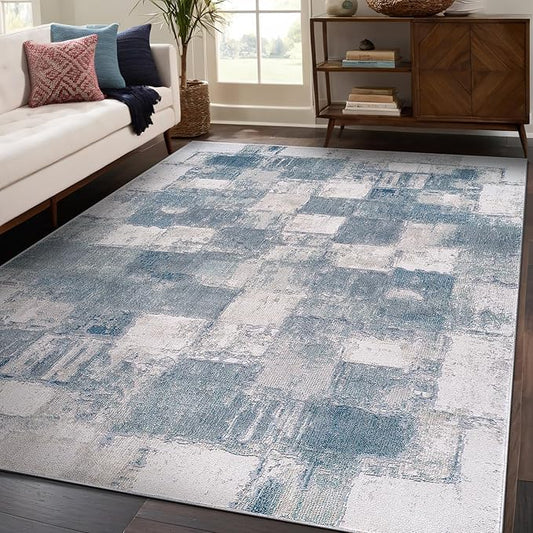 Beverly Rug Living Room Rug 5x7 Modern Luxury Ultra Soft Vintage Indoor Area Rugs for Kitchen Dining Room Stain Resistant Non Shedding Indoor Carpet Alfombras para Salas Modernas (5 x 7 Navy Blue)