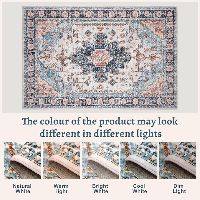 Tangsoo Hallway Runner Rugs 2.6x14 Washable Runner Rug for Hallways, Non Slip Vintage Soft Low Pile Long Rug Runner, Oriental Carpet Runners for Kitchen Bedroom Entryway Living Room