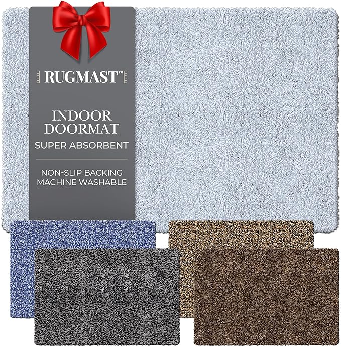 RugMast Premium Microfiber Indoor Door Mat – 36"x60" Washable Entry Mat, Non-Slip, Waterproof Backing, Super Absorbent, Low Profile Entryway Doormat for Indoor Entrance