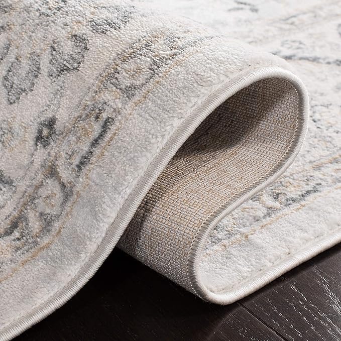 SAFAVIEH Isabella Collection Runner Rug - 2'2" x 11', Light Grey & Cream, Oriental Design, Non-Shedding & Easy Care, Ideal for High Traffic Areas in Living Room, Bedroom (ISA912F)