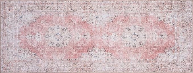 RugOver Machine Washable Area Rug, Pet-Friendly and Non-Slip Indoor Carpet for Kitchen, Bathroom, Living Room, Home Floor Decoration(Flesh/Oatmeal, 2'6" x 6'6")