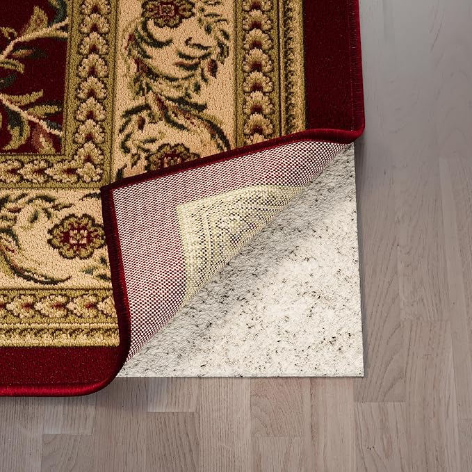 Ottomanson Non Slip Rug Pad Grip 3x26 1/8 Thick, Protection for Any Flooring Surface, Keep Your Runner Rug and Area Rugs in Place, 2'7" x 26', Beige