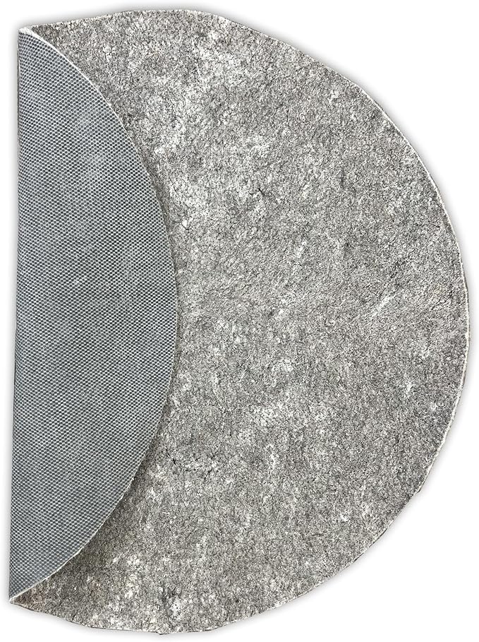 KOECKRITZ 4' Round Non-Slip Rug Pad Gripper - 1/4″ Thick Felt & Rubber Duo-Lock - Safe for All Floors & Hardwoods - Protects Floors, Keeps Rugs Flat
