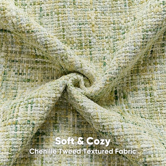 FUTEI Light Green Decorative Throw Pillow Covers 18x18 Inch Set of 2,Soft Chenille Tweed Textured Cushion Case,Modern Home Decor for Couch Bed Living Room