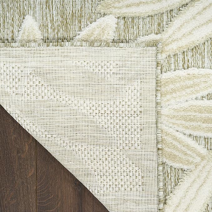 Nourison Home Aloha Ivory Sage 5'3" x 7'5" Area Rug - Easy Clean, Non Shedding, Bed Room, Living Room, Dining Room, Kitchen (5' x 8')