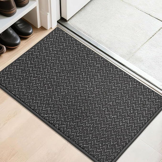 COSY HOMEER-Door-Mat 20" x 32" Non Slip Absorbent Entryway Rugs Dirt Trapper Doormats Washable Entrance Mats Low Pile Welcome Floor Mat for Front Back Door and Entry Mats,Dark Grey