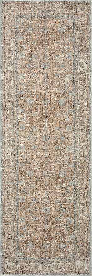 Loloi Angela Rose Blake Collection BLA-05 Sand/Sky 5'-3" x 7'-6", .25" Pile Height, Fringe, Area Rug