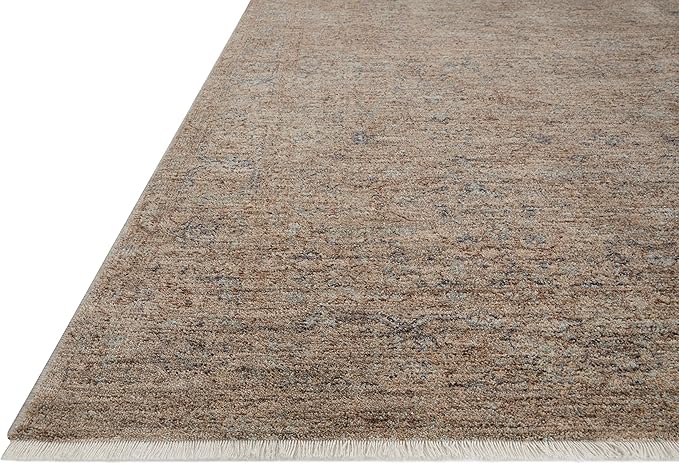 Loloi Angela Rose Blake Collection BLA-03 Taupe/Blue 2'-7" x 10'-0", .25" Pile Height, Fringe, Runner Rug