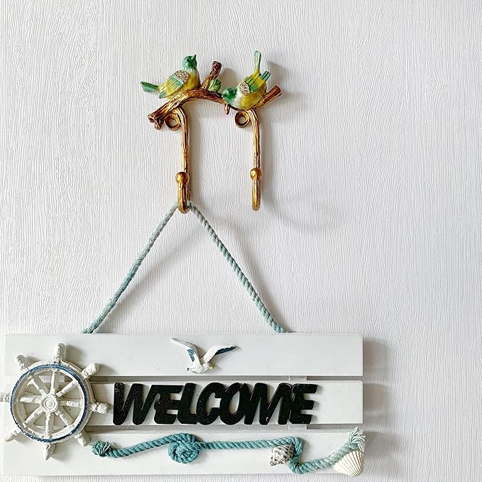 Vintage Bird Shaped Decorative Wall Hook Rack Hanger for Hanging Clothes Coats Towels Keys Hats, 1 Pack Antique Metal Mounted Wall Hook