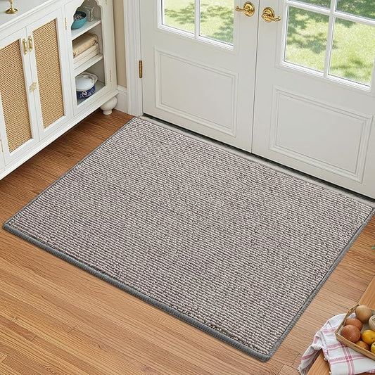 GRANNY SAYS Indoor Entrance Door Mat, 48" x 32", Grey and Beige, Rectangular, Low Profile, Non-Slip, Machine Washable