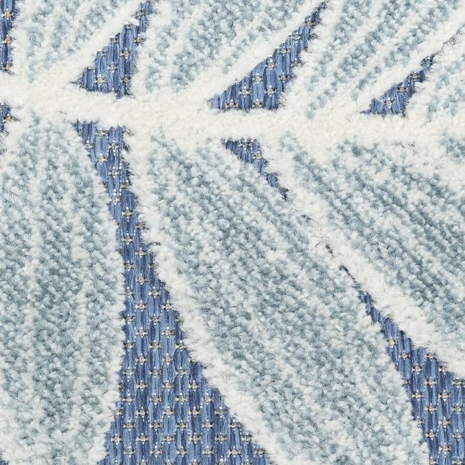 Nourison Home Aloha Blue 2'8" x 4' Area Rug - Easy Clean, Non Shedding, Bed Room, Living Room, Dining Room, Kitchen (3' x 4')