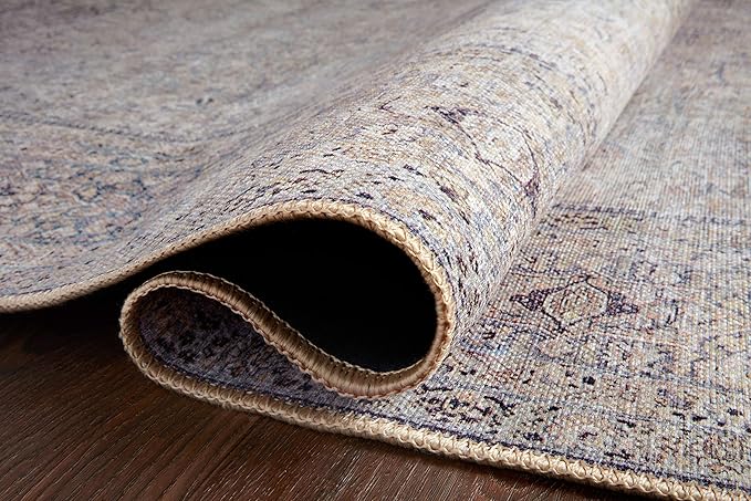 Loloi Wynter Collection WYN-03 Silver/Charcoal 2'-6" x 12'-0" Runner Rug, .13" Thick, Area Rug, Soft, Durable, Printed, Vintage Inspired, Low Pile, Non-Shedding, Easy Clean, Living Room Rug