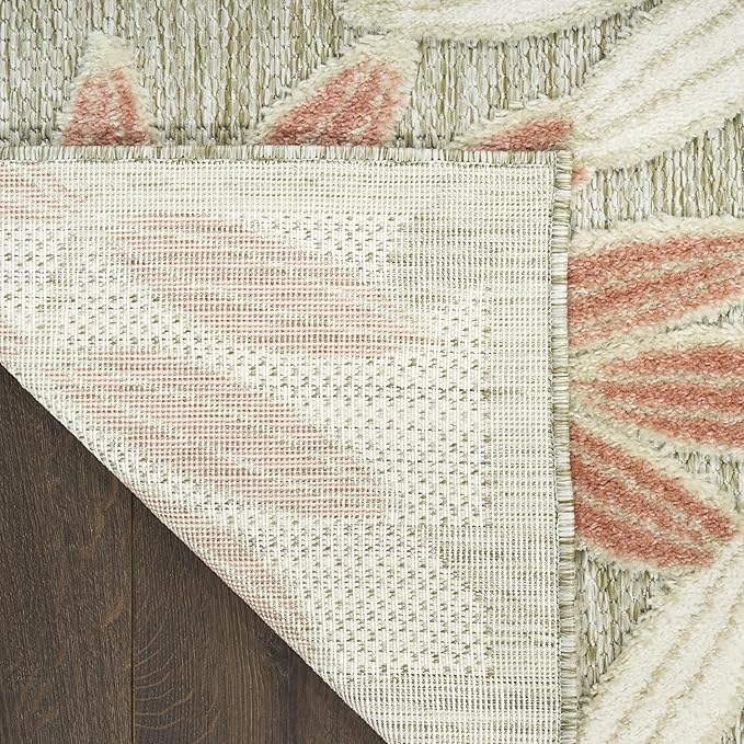 Nourison Home Aloha Sage Rose 2'8" x 4' Area Rug - Easy Clean, Non Shedding, Bed Room, Living Room, Dining Room, Kitchen (3' x 4')