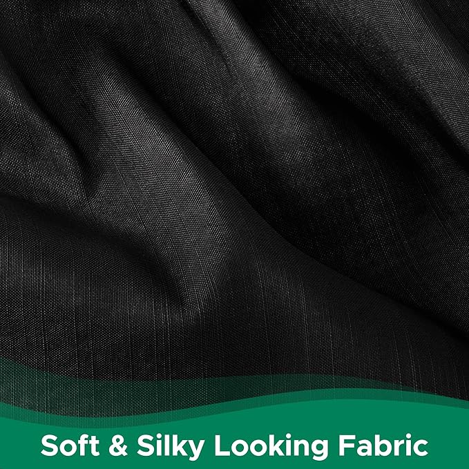 Biscaynebay Wrap Around Bed Skirts for Queen Beds 19" Long Drop, Black Adjustable Elastic Dust Ruffles Easy Fit Wrinkle & Fade Resistant Silky Luxurious Fabric Solid Machine Washable