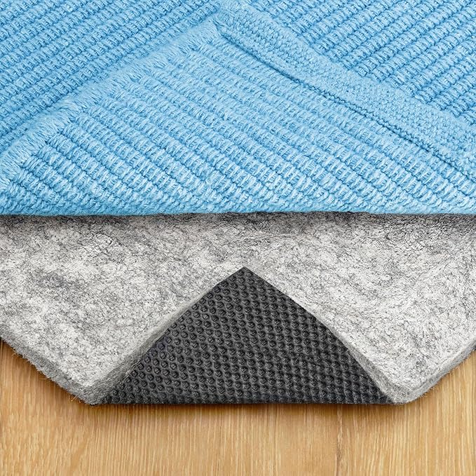 RUGPADUSA - Dual Surface - 4' Square - 3/8" Thick - Felt + Rubber - Enhanced Non-Slip Rug Pad - Adds Comfort and Protection - for Hard Surface Floors