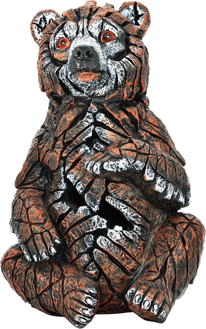 Natural Design Architecture Lifestyle N Adam & Friends Home Decor Stone Resin Wilderness Statue Sculpture | 1-Piece | Sitting Bear Cub