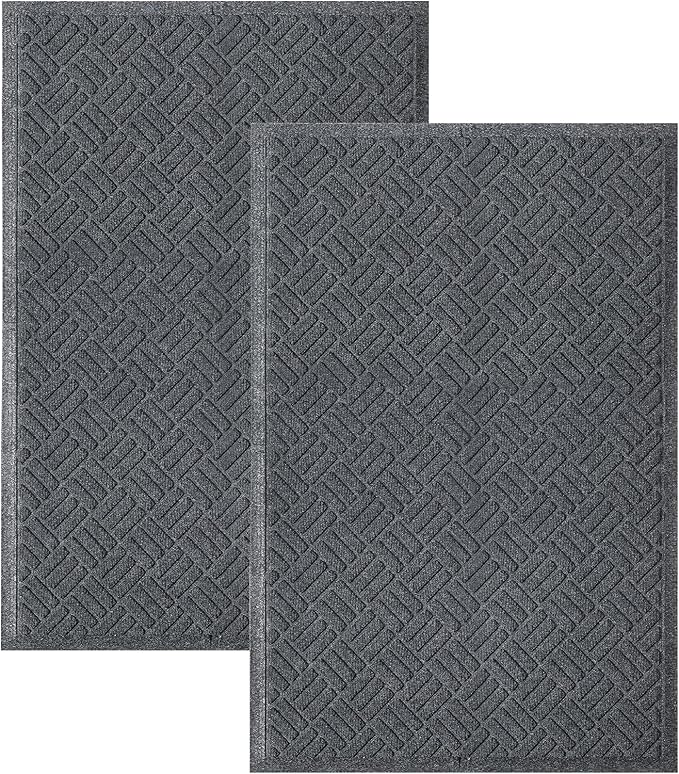 MATALL 2pack 35x23.5in Door Mat - Indoor and Outdoor Welcome Mat, Absorbent and Drain Away Water Heavy Duty Entryway Doormat for Front Back Doors, Laundry Rooms, Mudrooms, The Garage and More