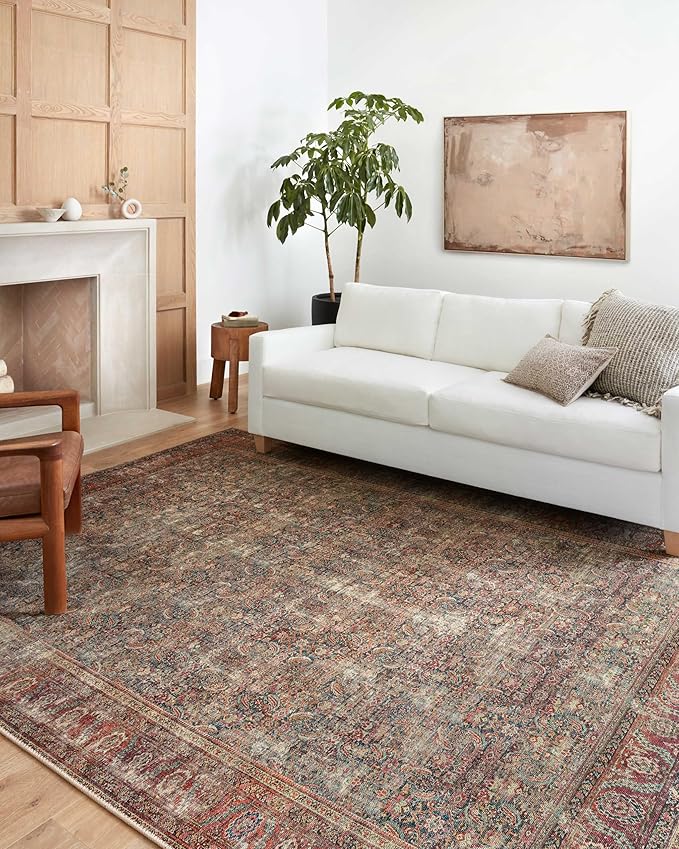 Loloi Wynter Collection WYN-09 Onyx/Multi 2'-3" x 3'-9" Accent Rug, .13" Thick, Area Rug, Soft, Durable, Printed, Vintage Inspired, Low Pile, Non-Shedding, Easy Clean, Living Room Rug