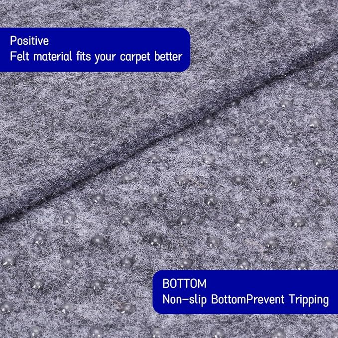 Non Slip Rug Pad 5 x 7 Ft, Felt Under Rug Cushioning, Carpet Padding for Area Rugs on Hardwood, Laminate & Tile Floors, Keeps Rugs Secure