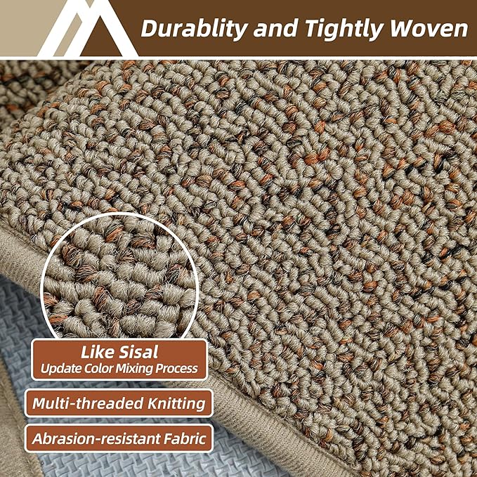 COSY HOMEER Door Mat 17" x 48" Non Slip Absorbent Entryway Rugs Dirt Trapper Doormats Washable Entrance Mats Low Pile Welcome Floor Mat for Front Back Door and Entry Mats,Taupe(Roll Packing)