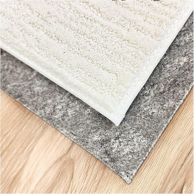 KOECKRITZ 5' x 2' 6'' Half Round Non-Slip Rug Pad Gripper - 1/4″ Thick Felt & Rubber Duo-Lock - Safe for All Floors & Hardwoods - Protects Floors, Keeps Rugs Flat