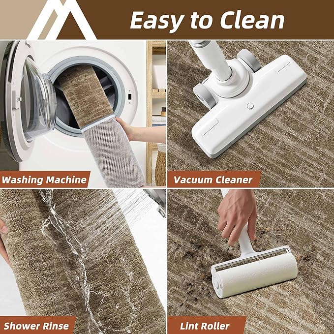 COSY HOMEER Kitchen Rugs 20"x32"+20"x48",Absorbent Soft Kitchen Mats for Floor,Non Slip Kitchen Runner Rug,Washable Kitchen Floor Mats for Sink Mat,Hallway,Laundry,Taupe