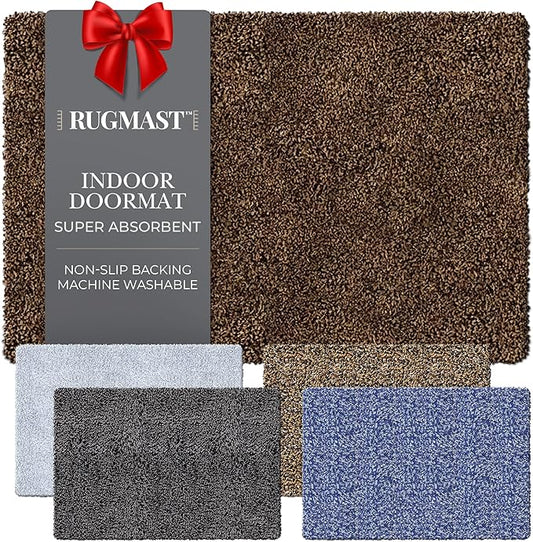 RugMast Premium Microfiber Indoor Door Mat – 36"x60" Washable Entry Mat, Non-Slip, Waterproof Backing, Super Absorbent, Low Profile Entryway Doormat for Indoor Entrance