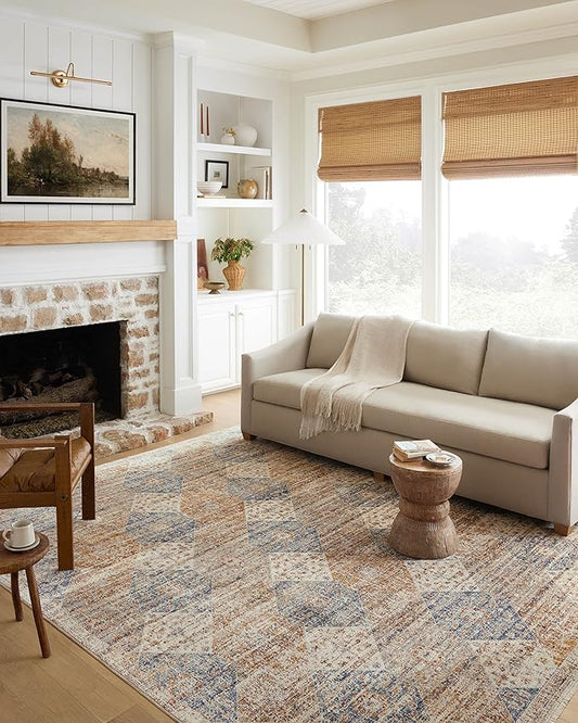 Loloi Sorrento Collection SOR-02 Ivory/Multi 3'-11" x 3'-11" Round Accent Rug