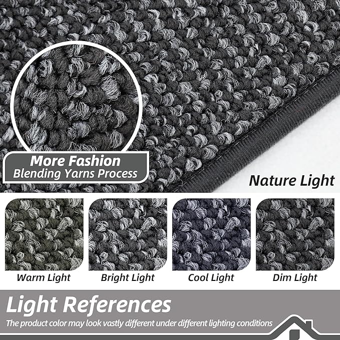 BEQHAUSE Hallway Runner Rugs 2x8, Hallway Rug Non-Slip Washable(Rolled-Up NO Creases), Runner Rug Absorbent Stain Resistant Hall Rug Carpet Runner, Entryway Rugs Floor Mat Laundry Room Rugs, Charcoal