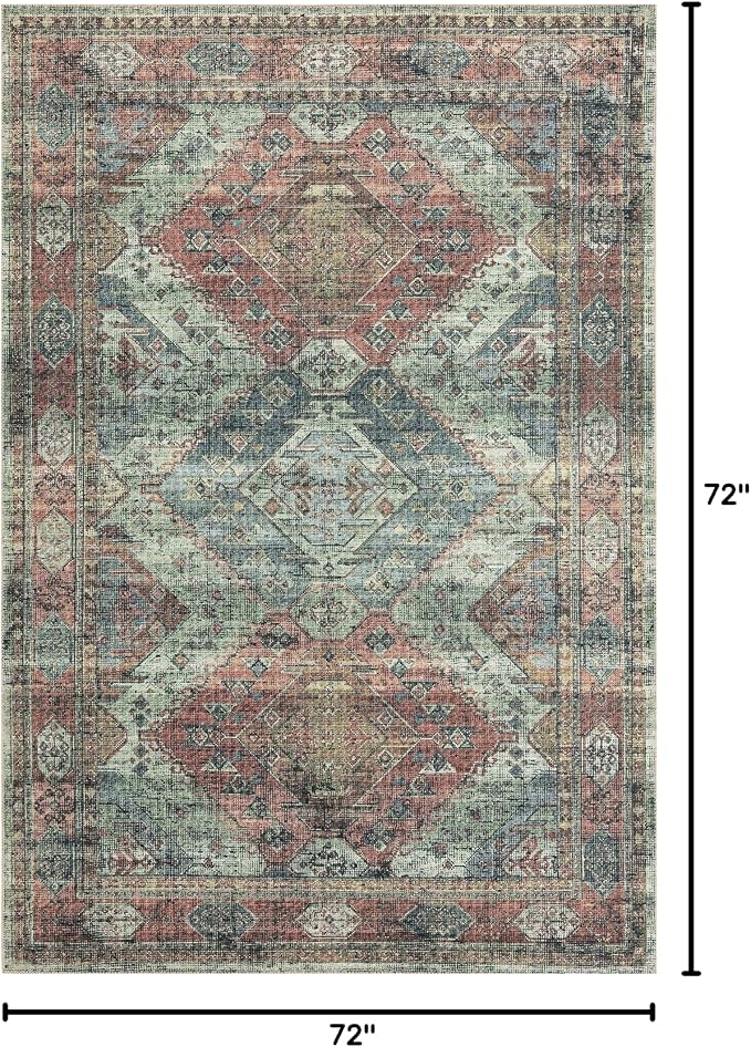 Loloi Skye Collection SKY-06 Apricot/Mist 6'-0" x 6'-0" Round Area Rug