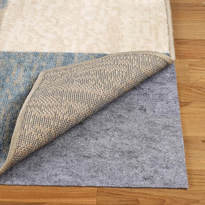 Superior Indoor Area Rug Pad, Non-Slip, Non-Skid, Floor Protector, Hardwood and Tile Floor Padding, Furniture Protector Pad, Carpet Gripper Mat, Felt and Rubber Rug Grip, Lima Collection, 6' x 9'