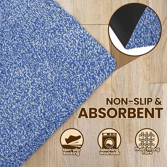 RugMast Premium Microfiber Indoor Door Mat – 24"x36" Washable Entry Mat, Non-Slip, Waterproof Backing, Super Absorbent, Low Profile Entryway Doormat for Indoor Entrance