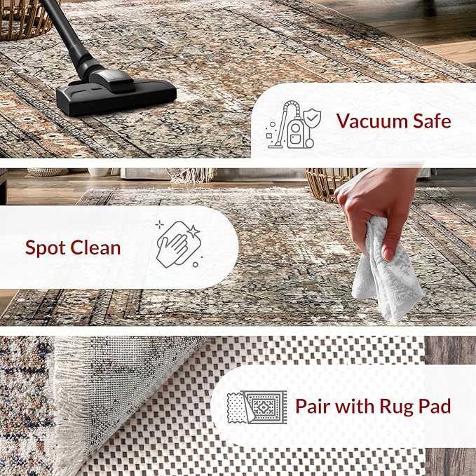 nuLOOM Fringed Performance Indoor Area Rug, Power Loomed, Easy Clean, Durable, Non-Shed, 2' x 4', Charvi Multi