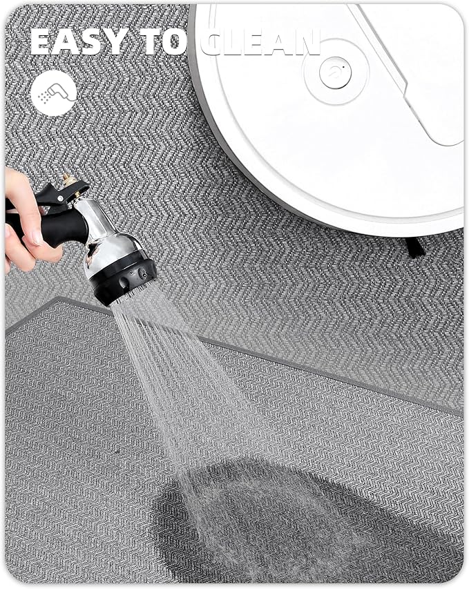 Color&Geometry Kitchen Rugs Kitchen Mats for Floor, 17"X79" Light Grey Kitchen Rugs Non Slip Washable with Rubber Backing, Quick Dry, Low Pile, Easy Clean Kitchen Runner Rug Kitchen Sink Mat