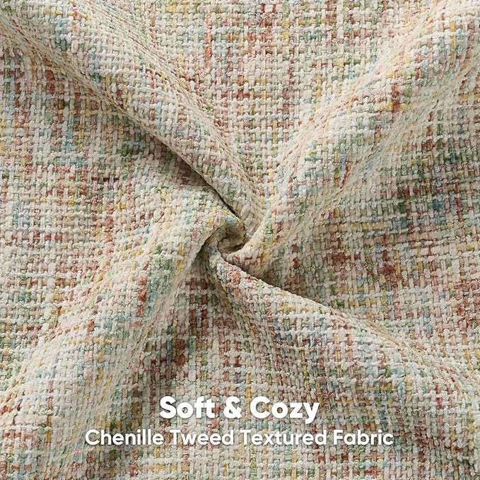 FUTEI Colorful Decorative Throw Pillow Covers 26x26 Inch Set of 2,Soft Chenille Tweed Textured Euro Pillow Shams,Modern Home Decor for Couch Bed Living Room