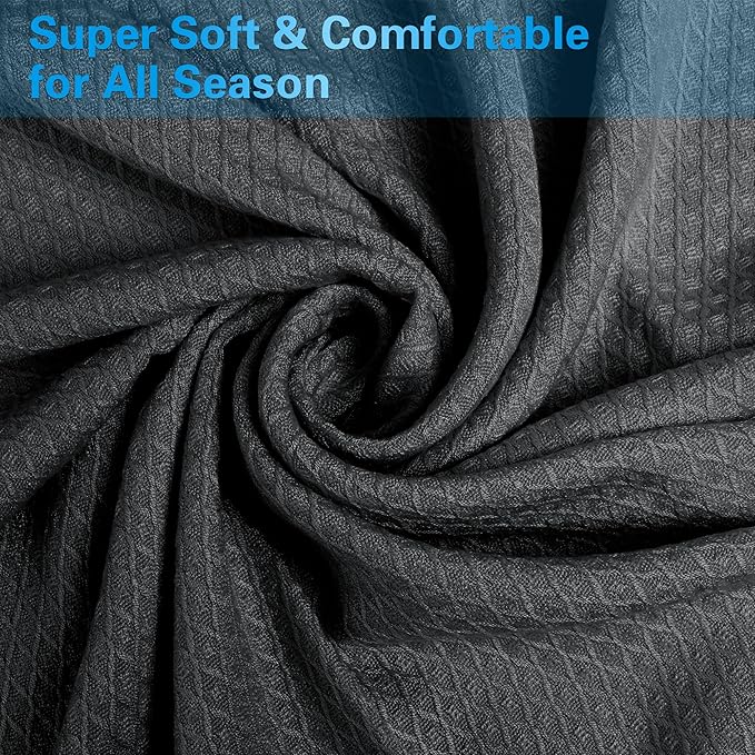 AmyHomie Cooling Blanket Queen Size, 100% Rayon Derived from Bamboo, Cool Summer Blanket for Hot Sleepers, Soft Comfy Lightweight Blankets for All Seasons(Dark Gray, 90×90in)