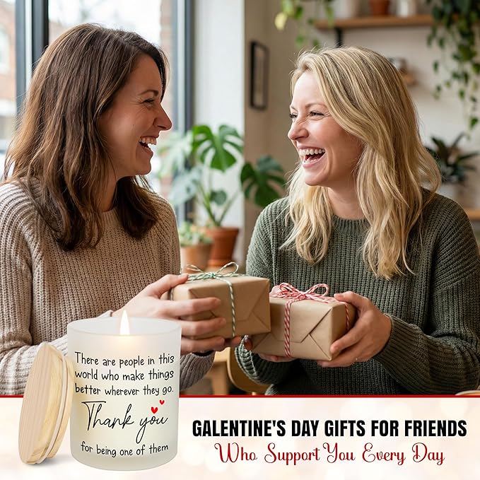 OASSIE Galentines Thank You Gifts for Women - Vanilla Lavender Candle 10 Oz - Inspirational Birthday Valentines Day Gifts for Friend Women Coworkers Teachers Nurses Boss Employees, Appreciation Gift