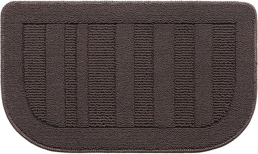 BEQHAUSE 30x18 Inch Kitchen Rug Mat Durable Kitchen Rugs Non-Slip Washable Absorbent Kitchen Mats for Floor Dirt-Resistant Semicircular Kitchen Mat (Brown)