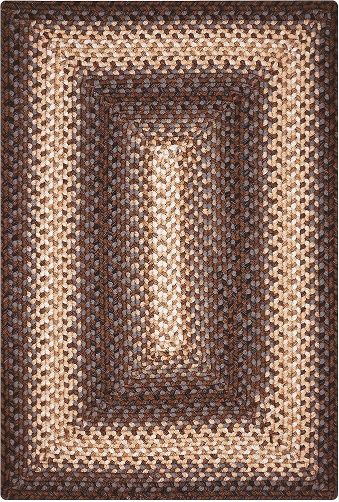 Driftwood Brown Small Braided Rug 20"x30" - Rectangle, Indoor Outdoor Washable - Rustic Decor for Bathrooms and Entryways - Beautiful, Durable, Waterproof, Pet Friendly and Soft
