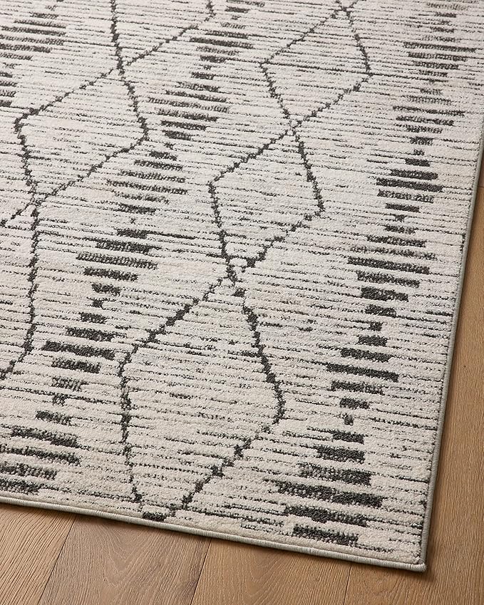 Loloi Kamala Collection KAM-02 Charcoal/Dove 4'-0" x 6'-0" Accent Rug