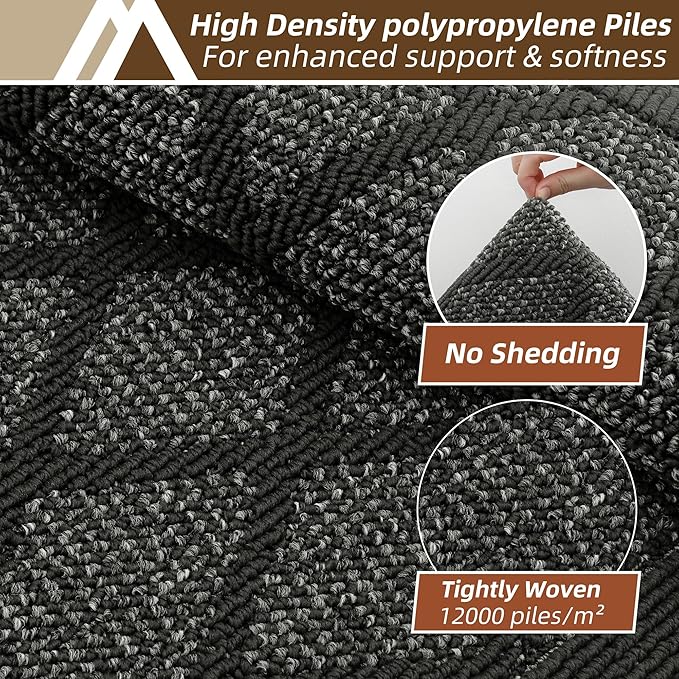 COSY HOMEER Kitchen Rug Non Slip Washable, 20"x48" Absorbent Kitchen Mats for Floor, Runner Rugs for Kitchen Floor, 100% Polypropylene Kitchen Sink Rug (Dark Grey)