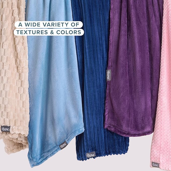 Bare Home Fleece Blanket - Twin/Twin Extra Long - Ultra-Soft Lightweight for Bed, Sofa, and Couch - Luxury Microplush - Cozy Warm Blanket (Twin/Twin XL, Dusty Purple)