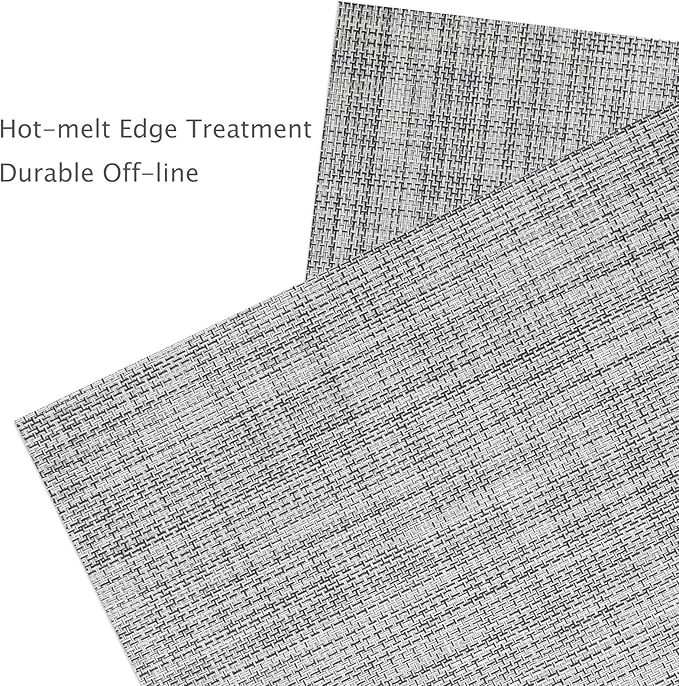 Myir JUN Placemats Set of 4, Vinyl Woven Placemats Place Mats Indoor Set of 4 Washable Table Mats Non-Slip Place mats for Dining Table (Light Gray, Set of 4)