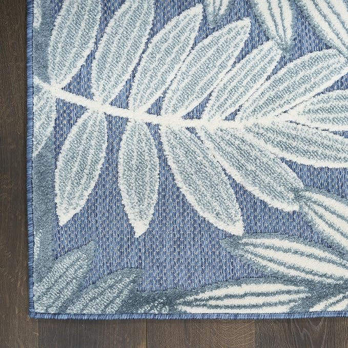 Nourison Home Aloha Blue 2'8" x 4' Area Rug - Easy Clean, Non Shedding, Bed Room, Living Room, Dining Room, Kitchen (3' x 4')