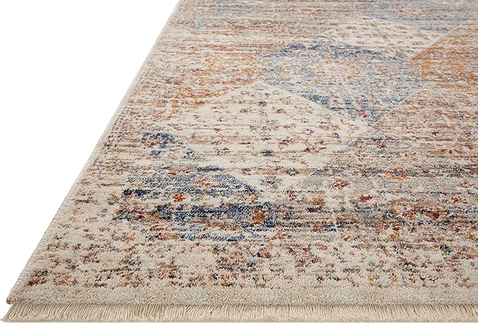 Loloi Sorrento Collection SOR-02 Ivory/Multi 5'-3" x 5'-3" Round Accent Rug