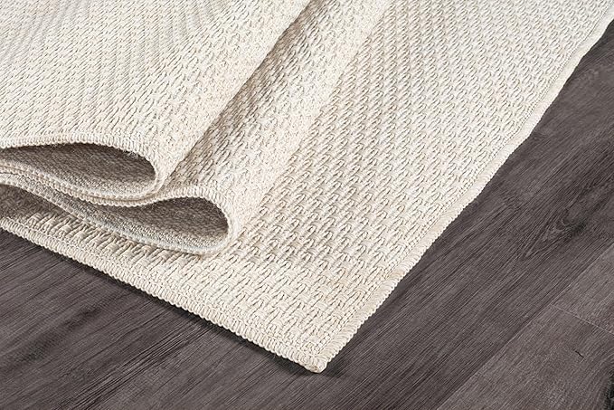 Easy Jute Runner Rug 2x7 Indoor Outdoor Natural Rugs Solid Fiber Rug Woven Area Rug Boho Easy Clean Inside Carpet for Living Room Bedroom Dining Room Hallway or Outdoor Patio Porch (2 X 7 Bone)