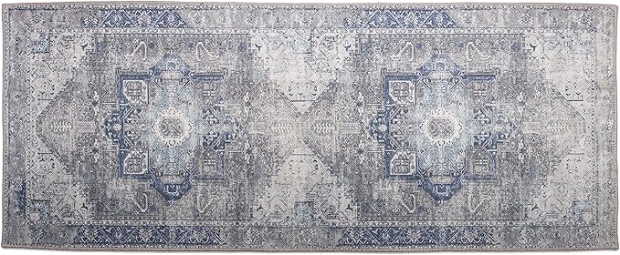 RugOver Machine Washable Area Rug, Pet-Friendly and Non-Slip Indoor Carpet for Kitchen, Bathroom, Living Room, Home Floor Decoration(Seal/Space, 2'6" x 6'6")