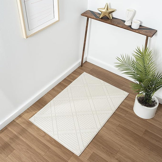 LUXE WEAVERS Geometric Diamond Shaped Cream 2x3 Area Rug